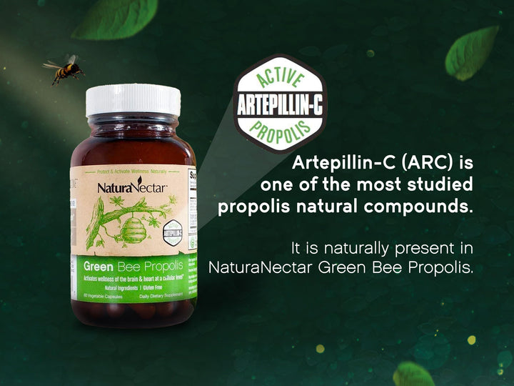 - Green Bee Propolis Capsules - NSF Contents Certified Brazilian Green Propolis - Gluten-Free Propolis Supplements with Flavonoids - Naturally Sourced Through Ethical Beekeeping (60pcs.)