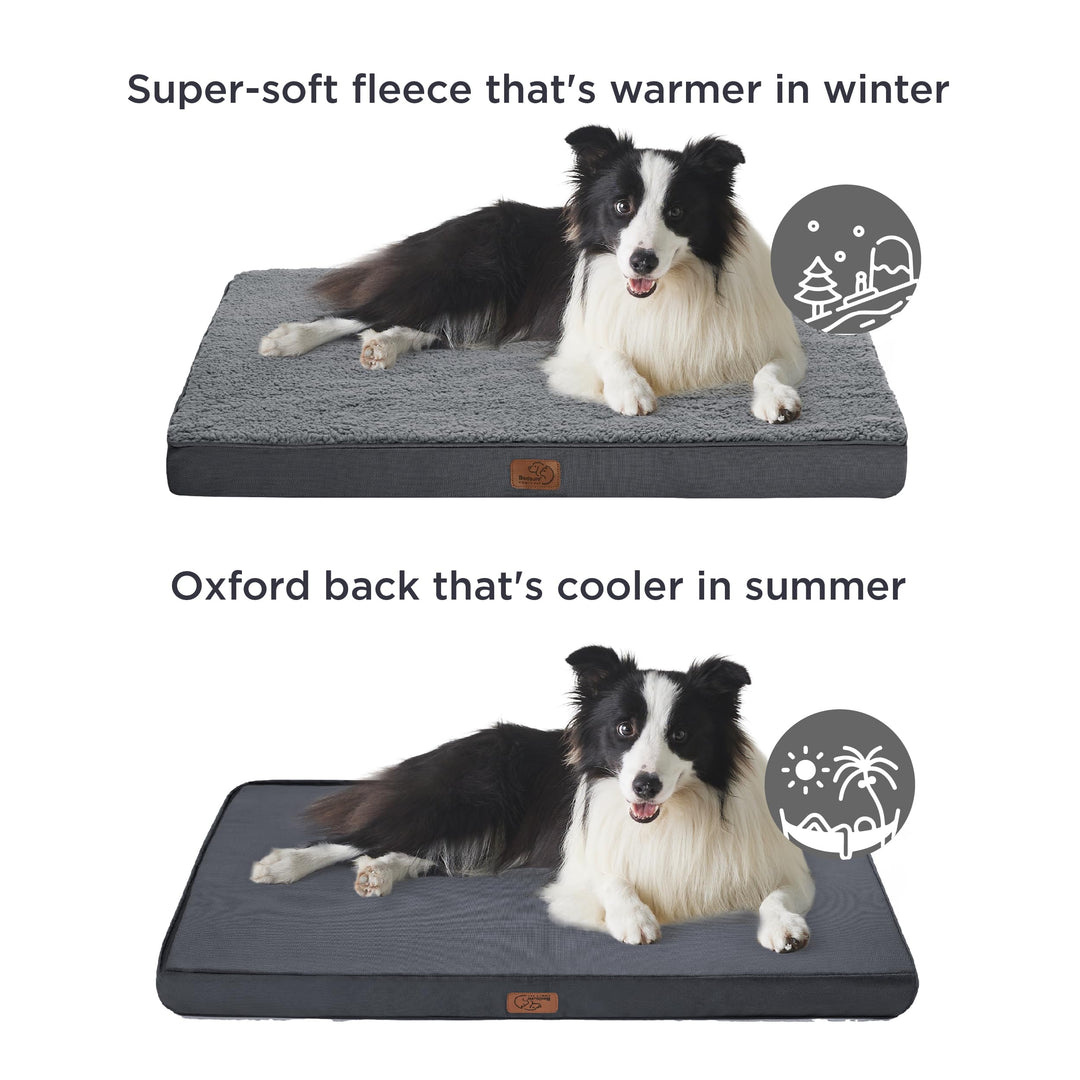 Dog Bed for Large Dogs - Orthopedic Waterproof Puppy Beds with Removable Washable Cover, Egg Crate Foam Pet Mat, Suitable for Pet Up to 65 lbs