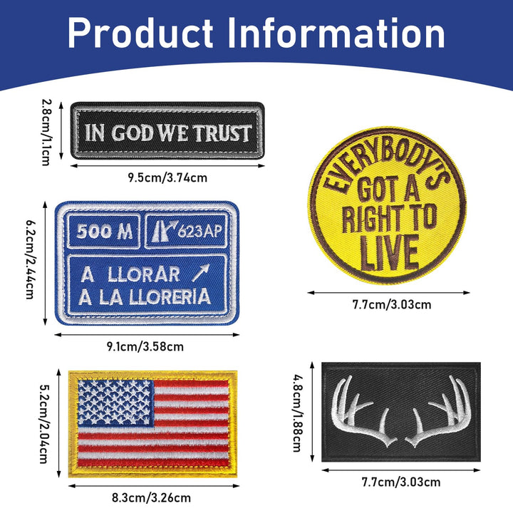 20 Pieces Random Morale Patches, Funny Tactical Patch, Hook and Loop Patch for Vest, Backpacks, Hat, Clothes, Etc