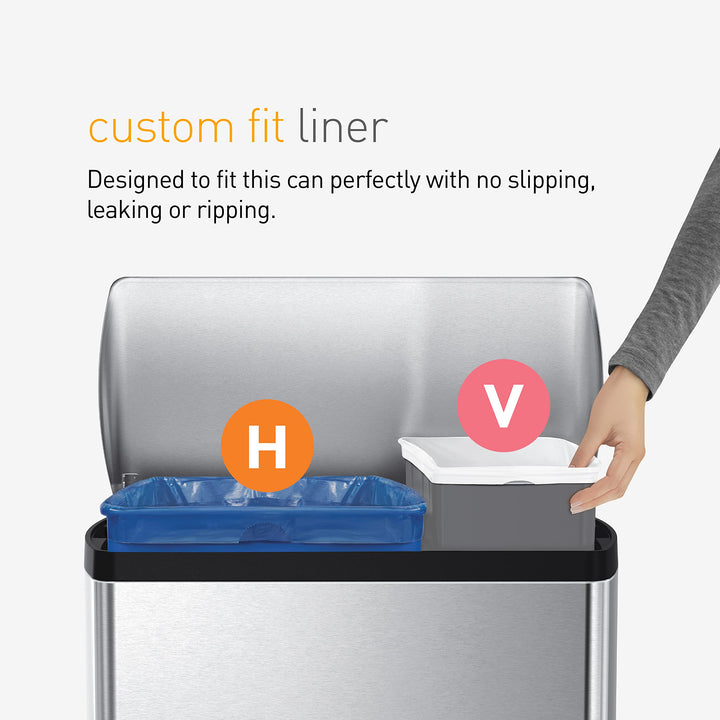 Code V 60 Count, Genuine Custom Fit Liners, Drawstring Trash Bags in Dispenser Packs, 16-18 Liter / 4.2-4.8 Gallon, White