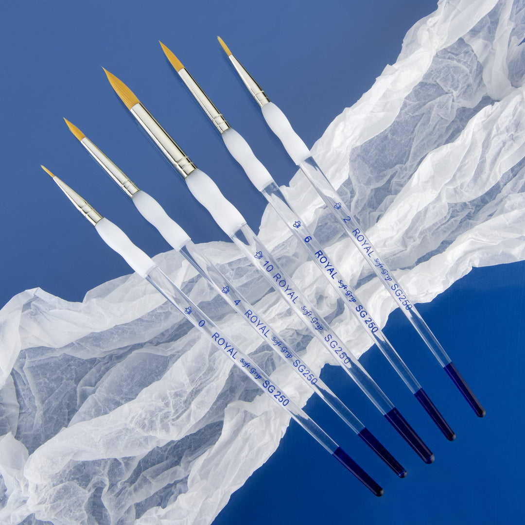 Royal & Langnickel - 5pc Soft Grip Gold taklon Paint Brush Set, Round | SG303