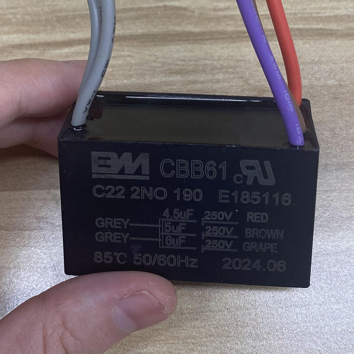 5 Wire Capacitor CBB61 Ceiling Fan for Compatible with New TECH,4.5uf+5uf+6uf 250VAC