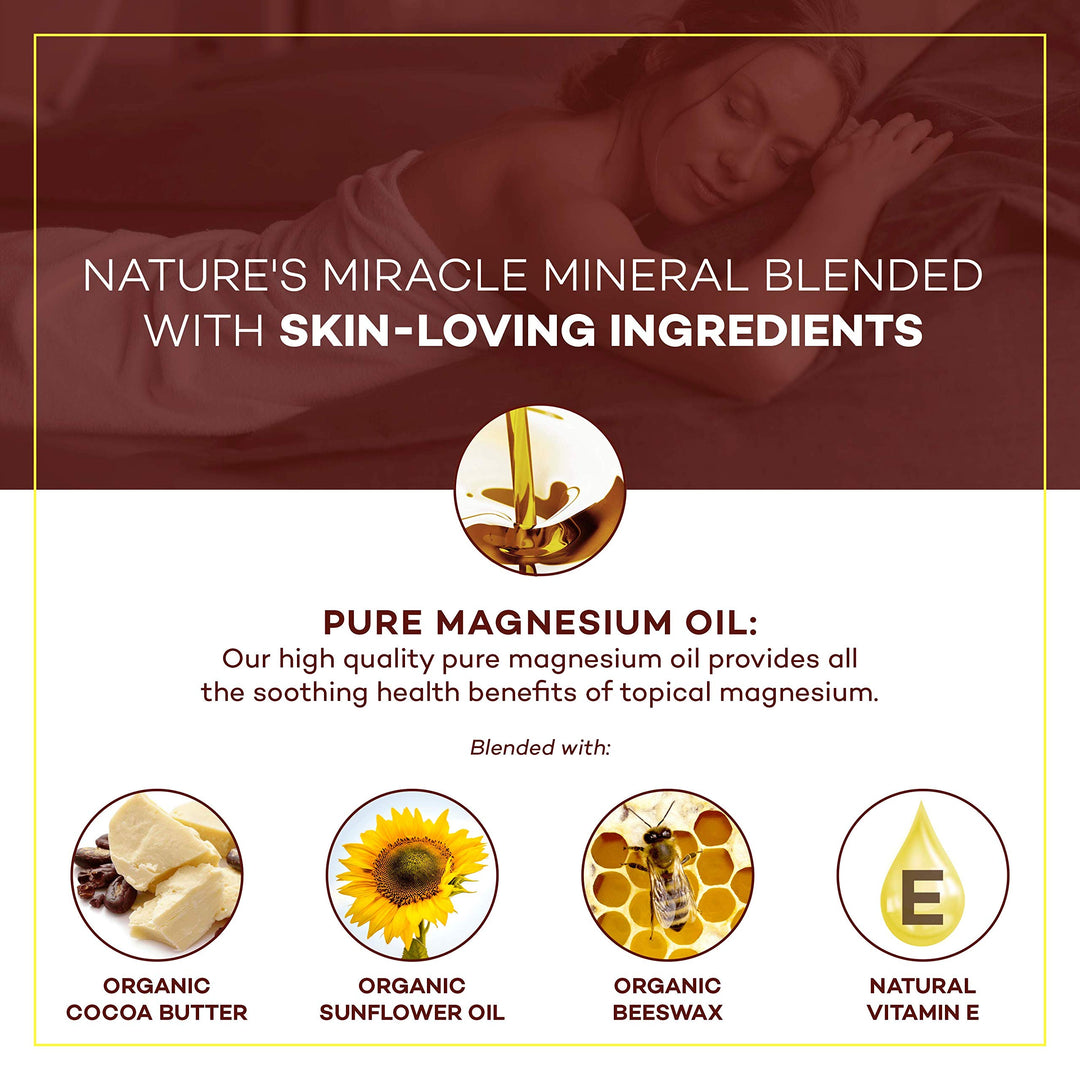 , Natural Magnesium Cream for Pain Calm, Leg Cramps, Sleep & Muscle Soreness With Moisturizing Organic Cocoa Butter & Vitamin E - No Harmful Ingredients USA Made Safe for Kids (8 fl oz)