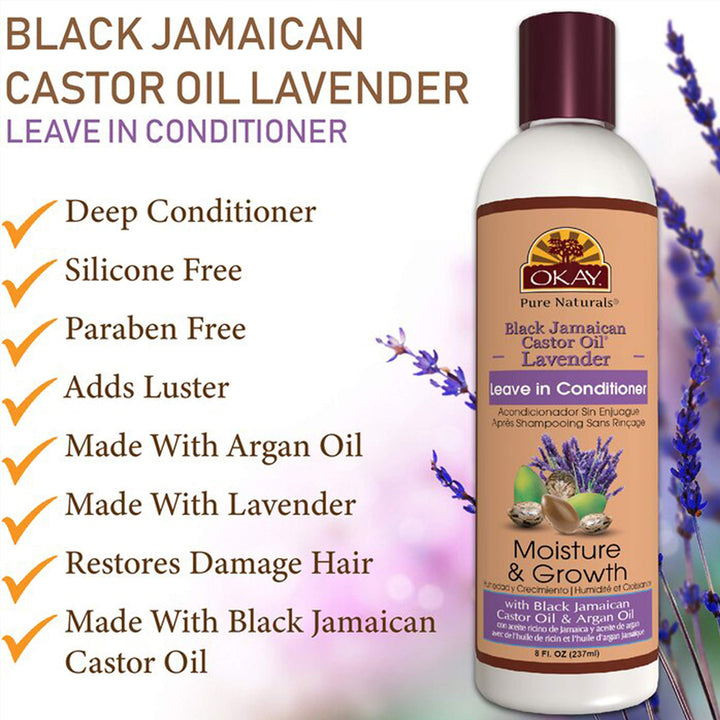 black jamaican castor oil & lavender leave in conditioner 8 fluid ounce, White, 8 Fluid Ounce