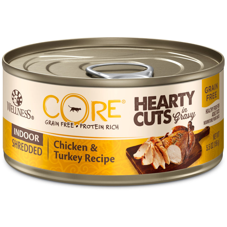 CORE Hearty Cuts Natural Grain Free Wet Canned Cat Food, Whitefish & Salmon, 5.5-Ounce Can (Pack of 24)