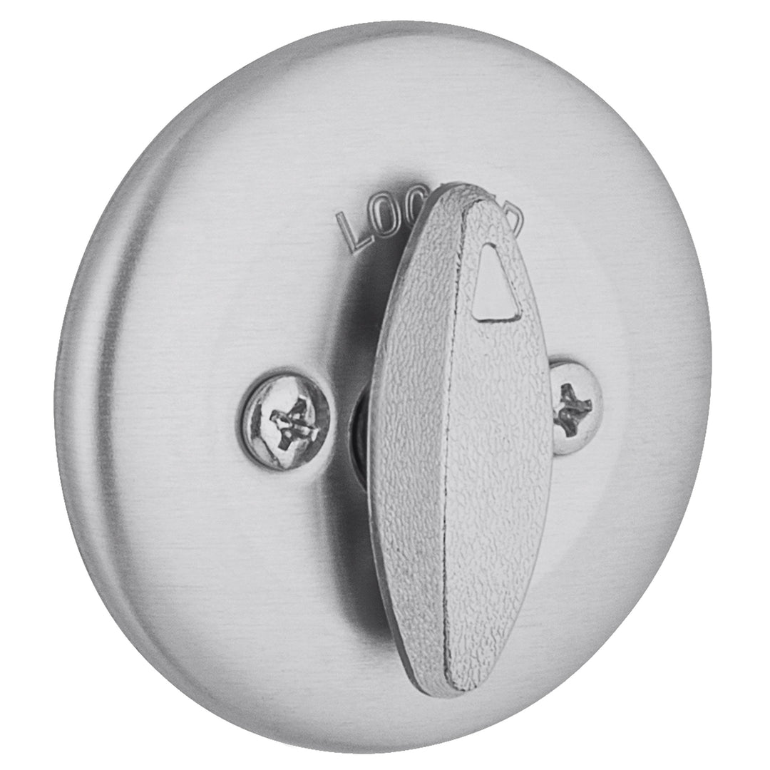 660 Deadbolt Deadbolt Lock, Satin Chrome Round Exterior Keyed Front Entry Door, Pick Resistant SmartKey Rekey Security, Single Cylinder Dead Bolt