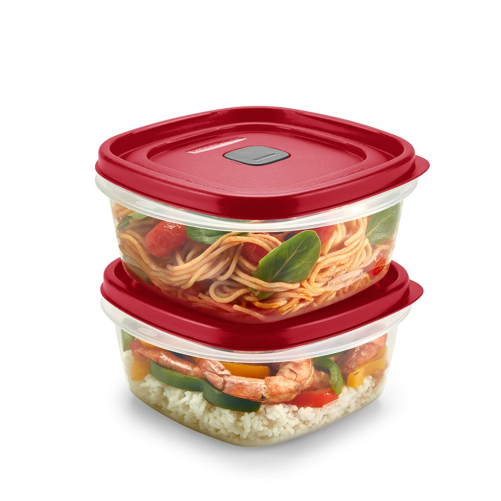 Easy Find Vented Lids Food Storage Containers, 5-Cup 2Pk, red