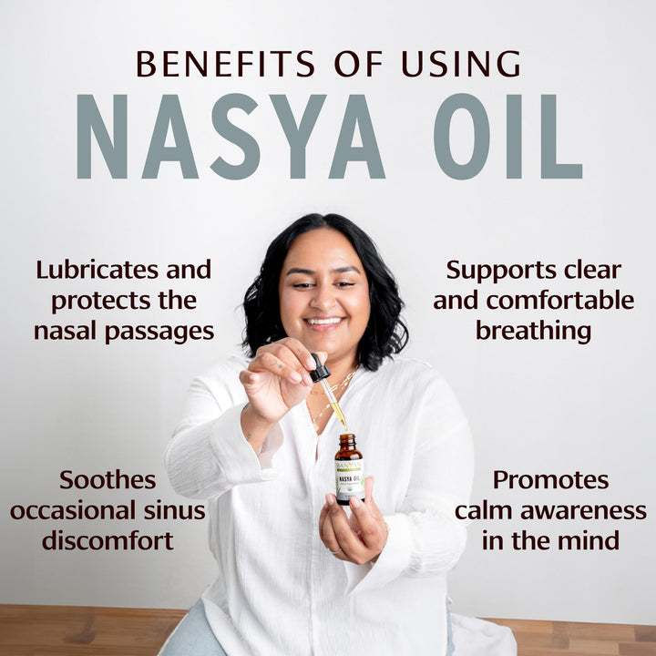 Nasya Oil – Organic Herbal Nasal Drops for Clear Breathing – Ayurvedic Nasal Cleaner and Nose Moisturizer* – One Fluid Ounce – Certified Organic, Non GMO, Chemical Free