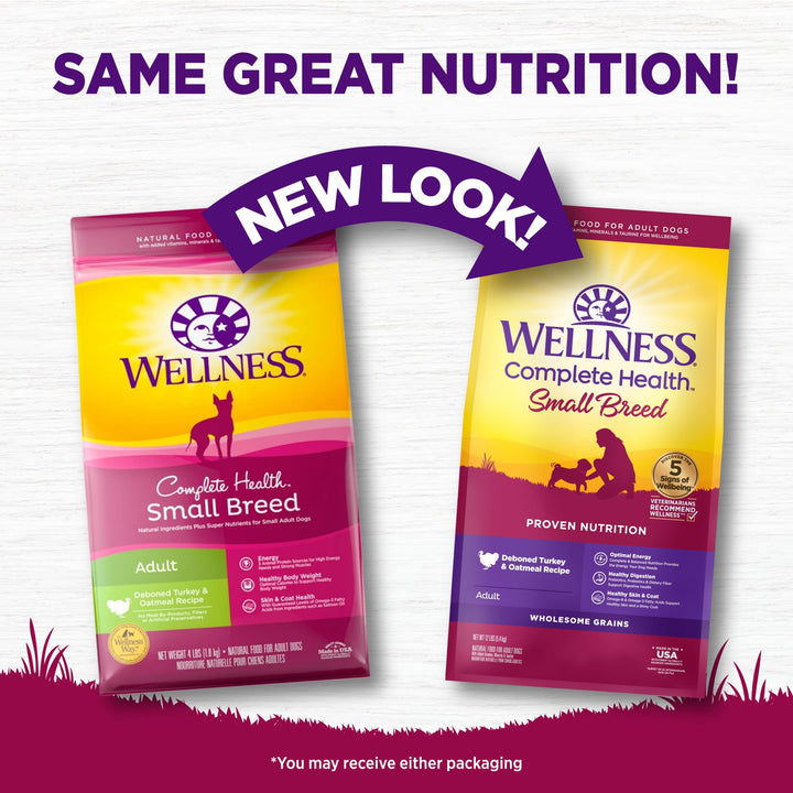 Complete Health Dry Dog Food, Small Breed, Wholesome Grains, Natural, Turkey & Oatmeal Recipe, (12-Pound Bag)