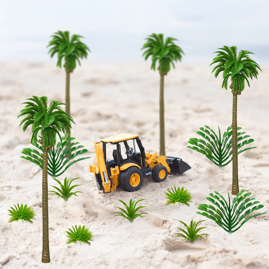 48PCS Model Trees Model Coconut Palm Tree Mixed Miniature Plants Layout Rainforest Train Scenery for Diorama DIY Craft Scenery Landscape Outdoor Home Garden Decoration