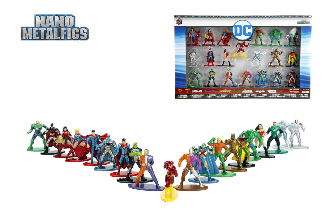 DC Comics 1.65 Die-cast Metal Collectible Figures 20-Pack Wave 1, Toys for Kids and Adults, Multi-Color (84409)