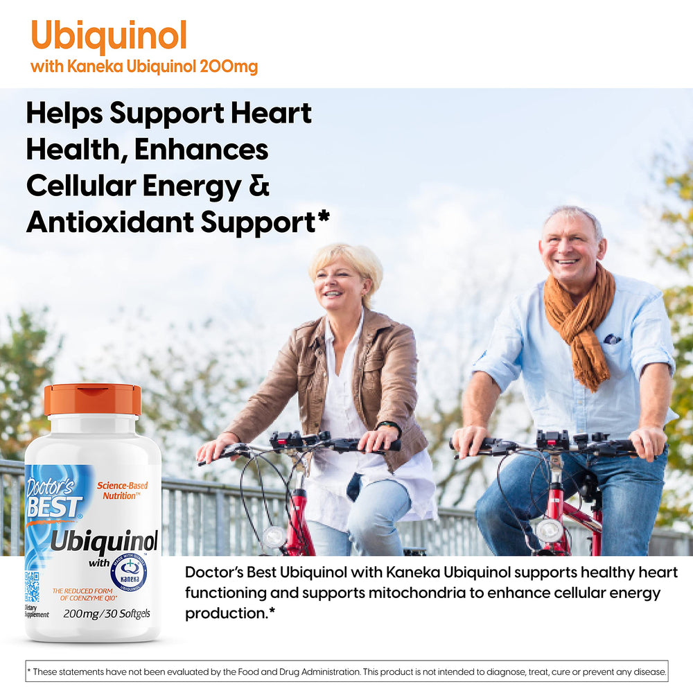 Doctor's Best Ubiquinol with Kaneka QH, Enhances Cellular Energy, Antioxidant, Non-GMO, Gluten & Soy Free, 200 mg, 120 Count