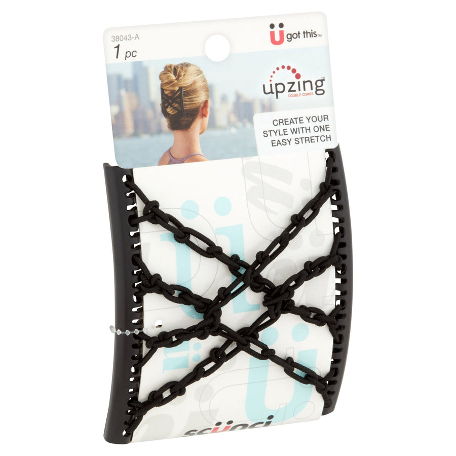 Braided Upzing Double Combs Large, Easy-Stretch, Assorted Colors
