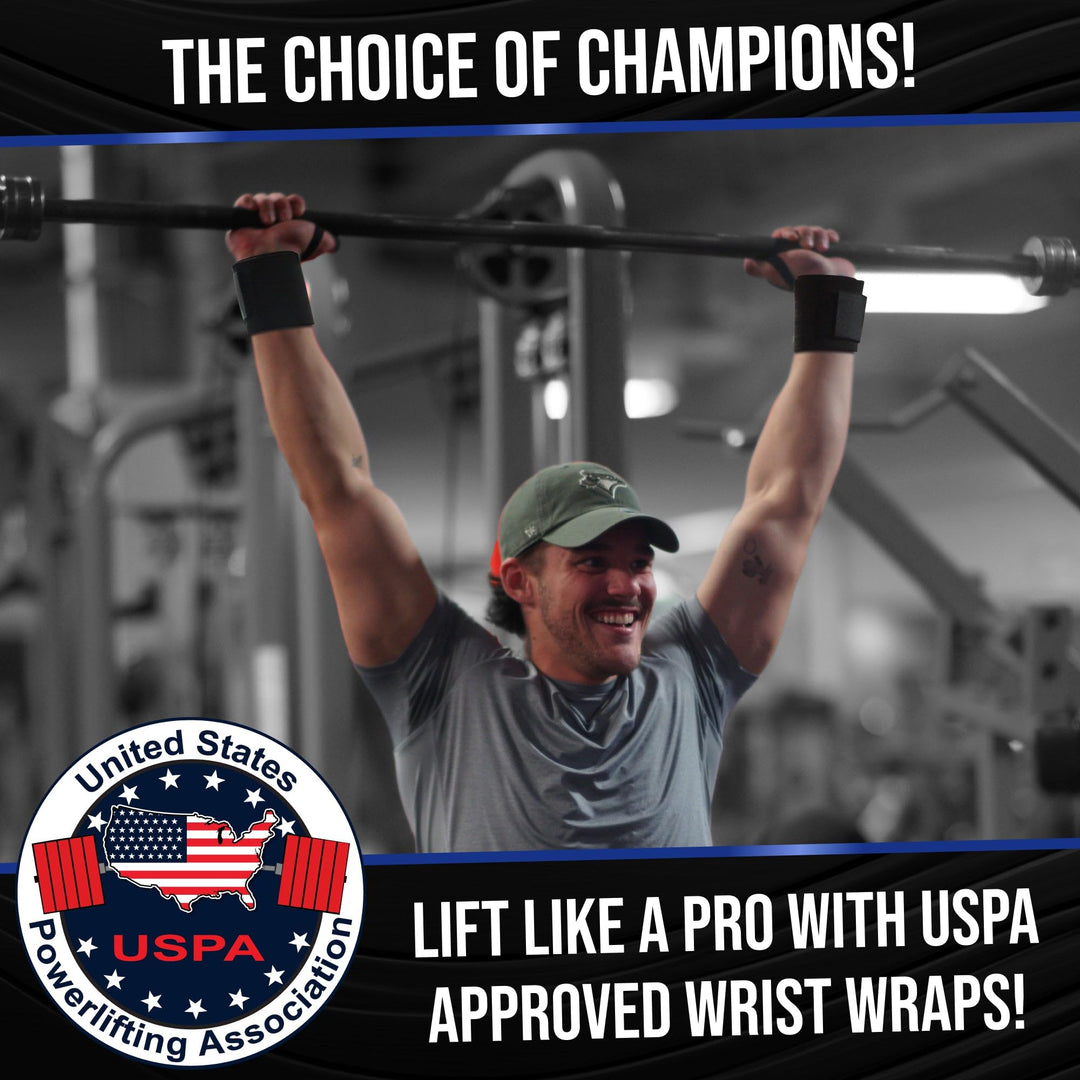 18” Wrist Wraps - Wrist Straps for Weightlifting - Lift Better, Protect Wrist Pain - Adjustable, Durable, Machine Washable - Wrist Brace for Weightlifting - USPA Endorsed for Men & Women
