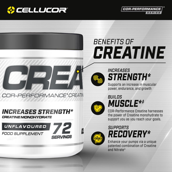 Cor-Performance Creatine Monohydrate for Strength and Muscle Growth, 72 Servings