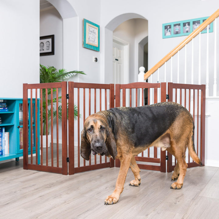 360 Configurable Freestanding Dog Gate with Door for Home