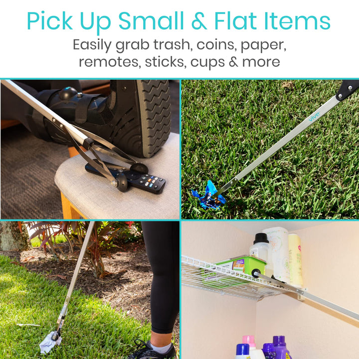 Suction Cup Grabber Reacher 32 - Elderly Grab It Reaching Pickup Tool Heavy Duty for Seniors - Trash, Sticks, Litter Picker Upper - Extra Long Reach Handle & Handy Extension Arm Claw