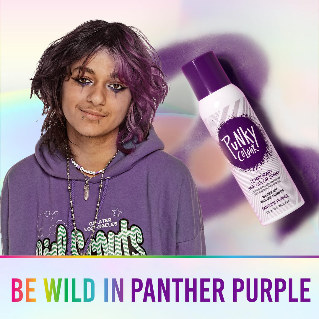 Temporary Hair Color Spray-On, Panther Purple, Non-Damaging Instant Hair Dye, No Bleaching Needed, Non-Sticky, Washable and Leaves No Residue, 3.5 oz, 1 Pack