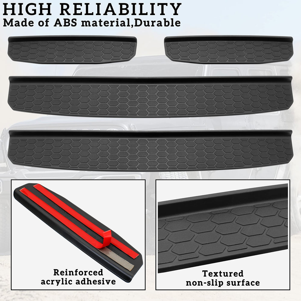 Door Sill Guards Protectors for Jeep Wrangler JL JLU 18-22 Door Entry Guards Protectors Scuff Plate Cover for Jeep Wrangler JL JLU 2018-2022 & Gladiator JT 2020-2022 Accessories (4PCS)