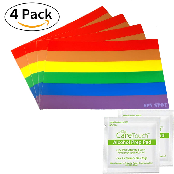 LGBT Rainbow Flag | Set of 4 | 4 x 2.5 | Decal Car Sticker Gay Pride Lesbian Bisexual Transgender Vinyl UV Resistant Weatherproof