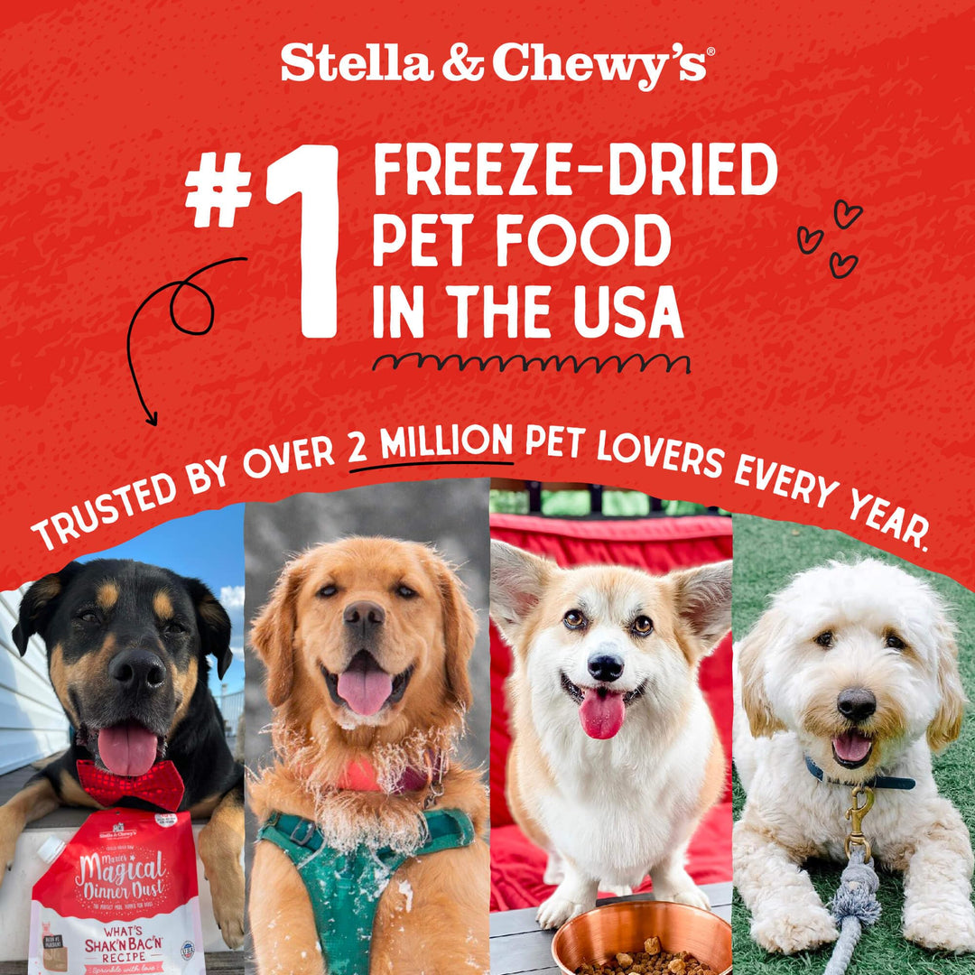 Stella & Chewy's Freeze Dried Raw Dinner Patties – Grain Free Dog Food, Protein Rich Duck Duck Goose Recipe – 25 oz Bag