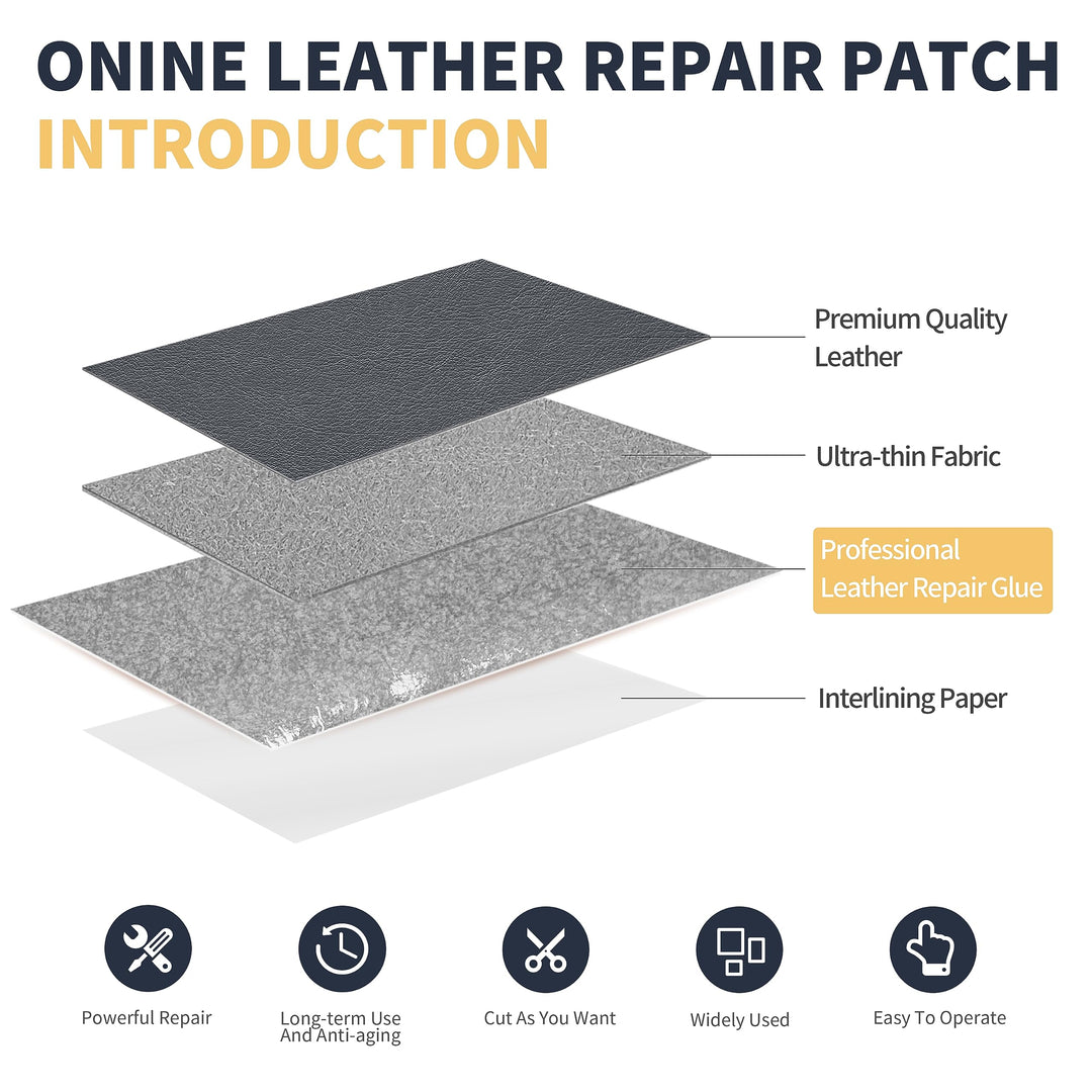 Leather Repair Patch,Leather Repair Tape, 3 x 60 inches Leather Repair Patch for Furniture,Vinyl Repair Kit,Leather Couch Patch,for Sofas, Furniture, Car Seats, Office Chairs(Gray)