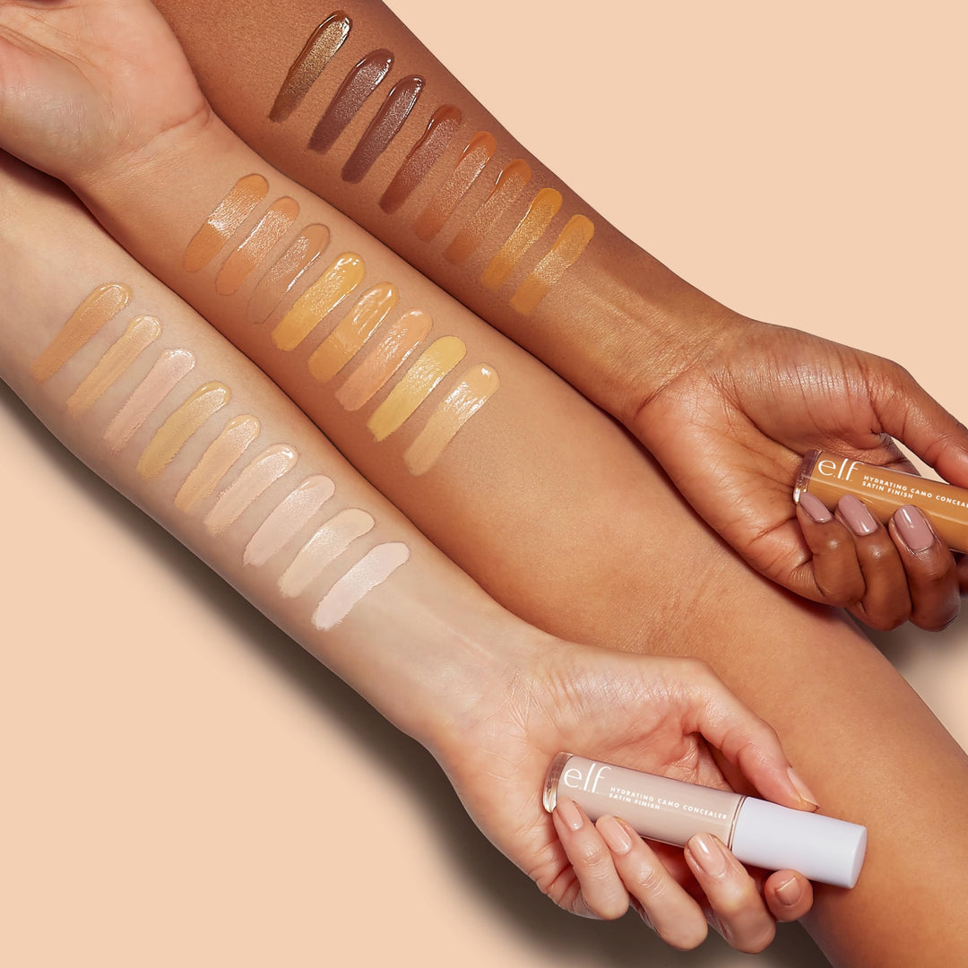 e.l.f, Hydrating Camo Concealer, Lightweight, Full Coverage, Long Lasting, Conceals, Corrects, Covers, Hydrates, Highlights, Medium Neutral, Satin Finish, 25 Shades, All-Day Wear, 0.20 Fl Oz