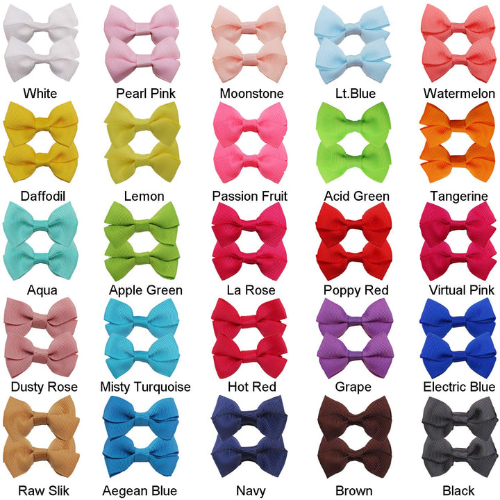 DeD 50 Pieces 2 Inch Tiny Hair Bows Clips With Grosgrain Ribbon Hair Barrettes for Girls Toddlers Kids In Pairs