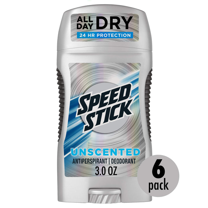 Power Antiperspirant Deodorant for Men, Unscented - 3 Ounce, Pack Of 6 (Packaging May Vary)