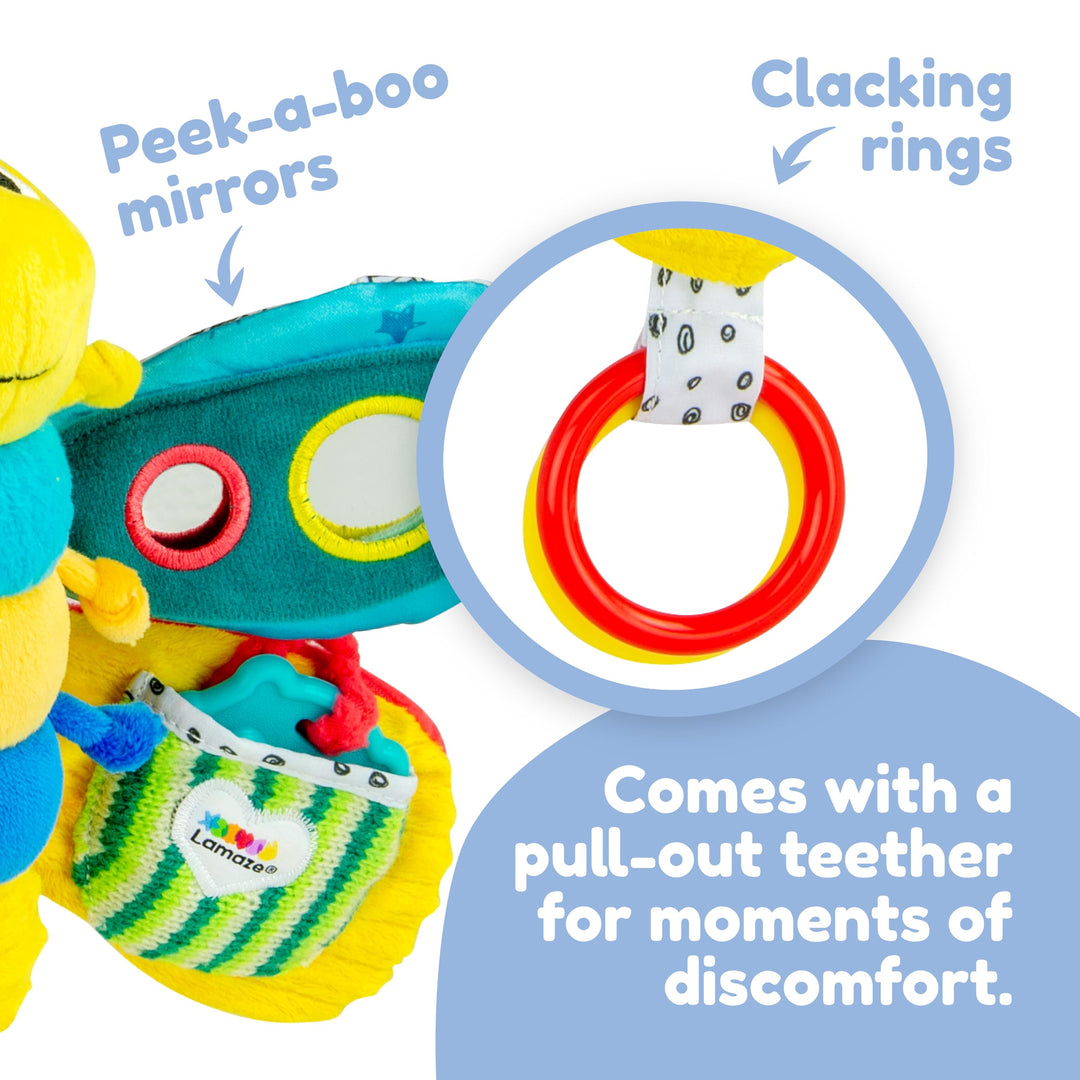 Freddie The Firefly - Clip on Pram & Pushchair Newborn Baby Toy, Sensory Toy, Christmas Gift for Babies Boys & Girls From 0 - 24 Months