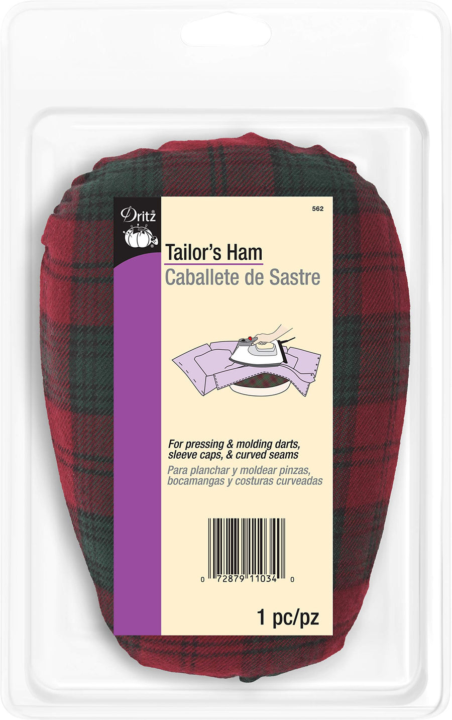 562 Wool Tailor's Ham, 1 Count (Pack of 1), Brown