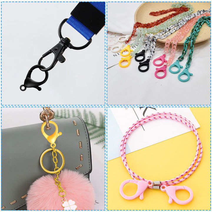 180pcs Plastic Lobster Clasps Hard Multi-Color Lobster Claw Clasps Cute Lanyard Snap Clip Hooks Plastic Backpack Clasp Hook for Jewelry Making,DIY Crafts,Handmade,Keychain(12 Colors)