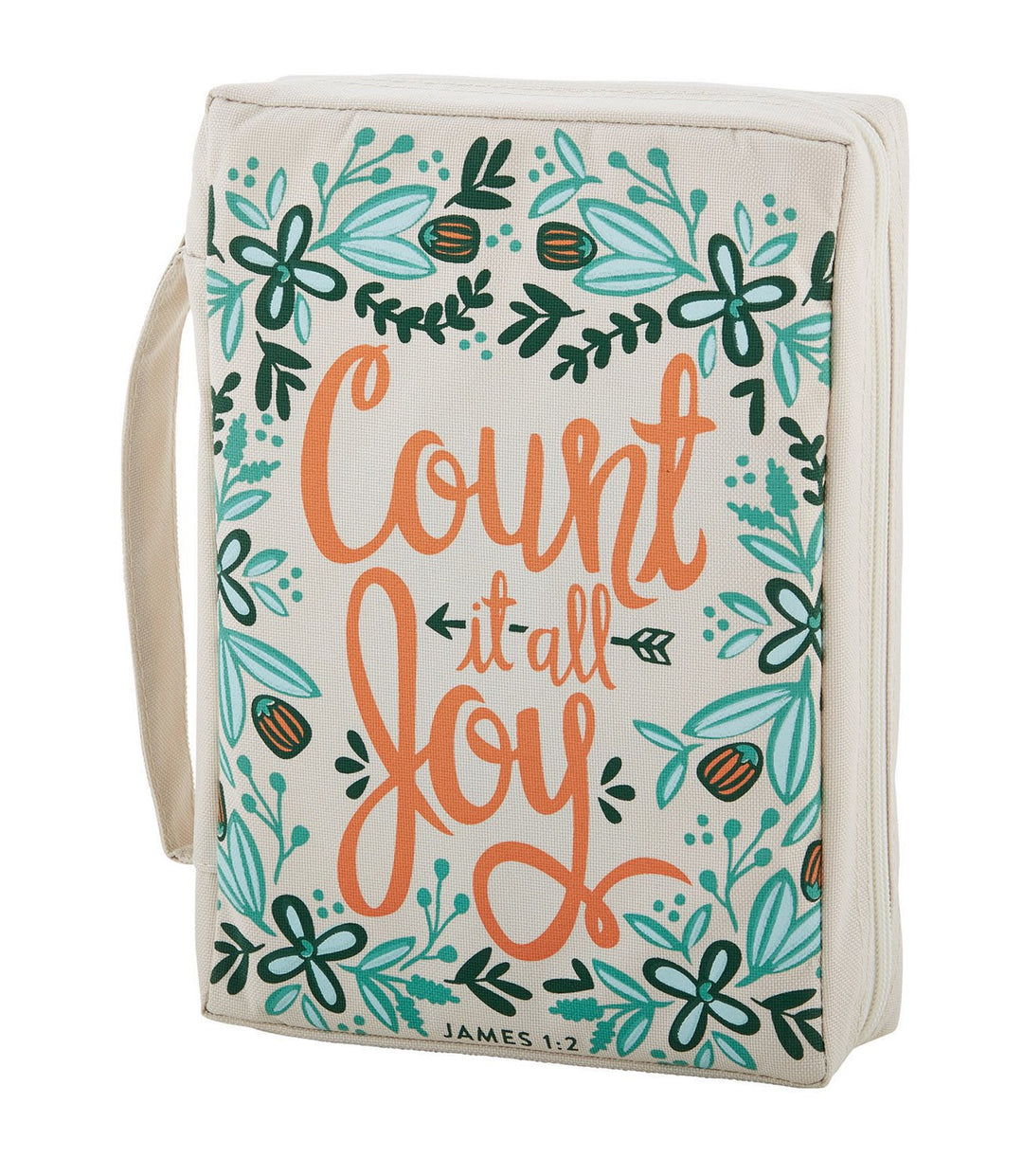 Faithworks - Canvas Bible Cover with Carry Handle French Press Mornings Gifts of Faith Collection, 7 x 10-Inch, Count It All Joy