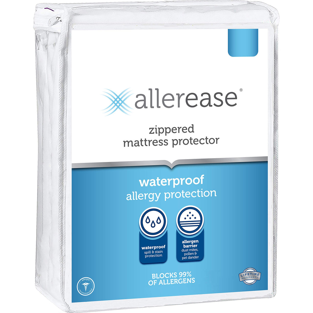 Waterproof Zippered Mattress Protector, Full, White