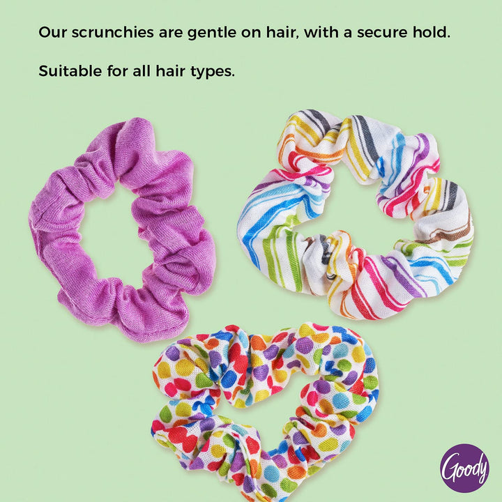 KIDS PRPLE RAINBW SCRUNCHIES 3CT