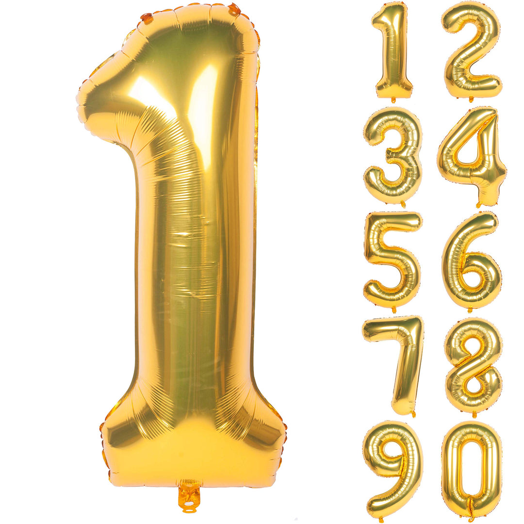 40 Inch Gold Digit Helium Foil Birthday Party Balloons Number 1