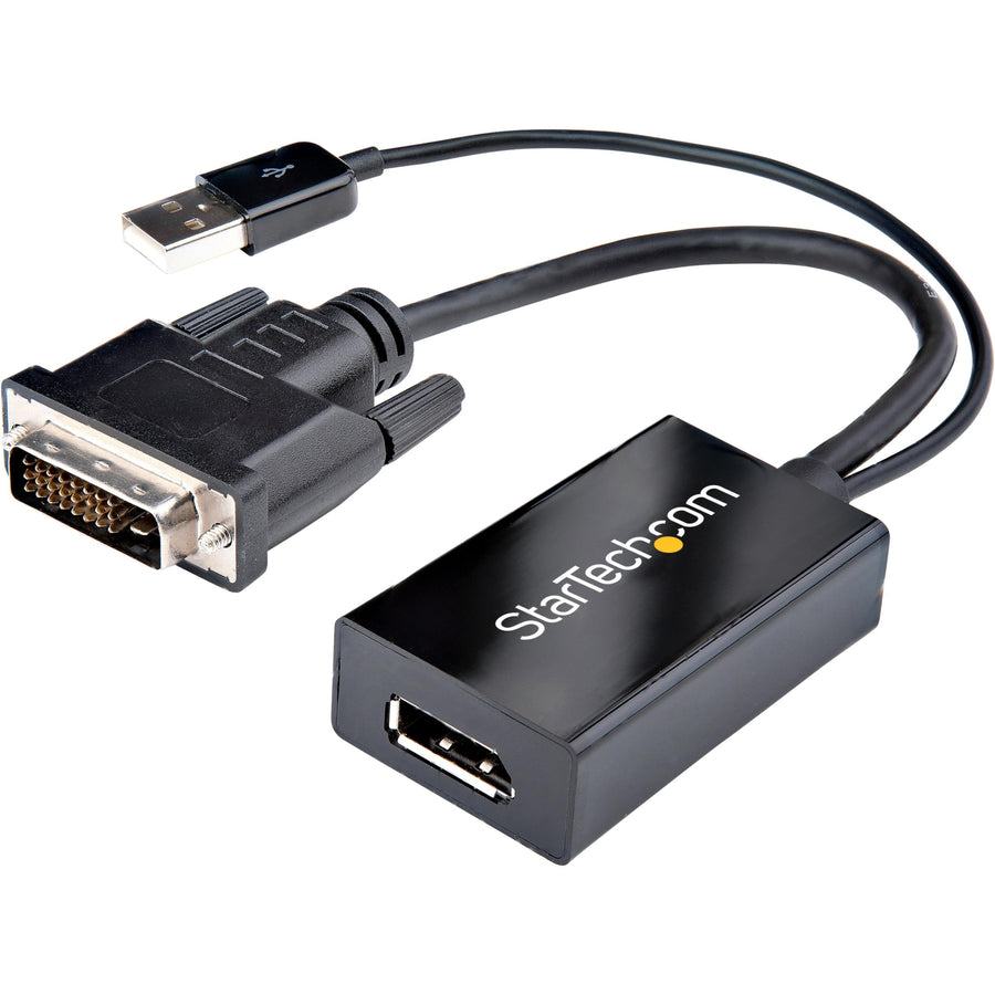 DVI to DisplayPort Adapter - USB Power - 1920 x 1200 - DVI to DisplayPort Converter - Video Adapter - DVI-D to DP (DVI2DP2)