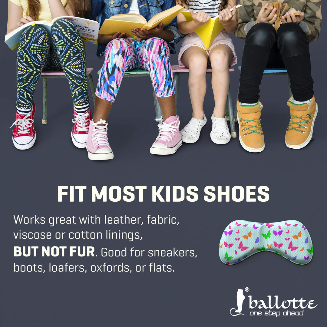 Shoe Inserts for Kids - Sticky Heel Grips for Loose Shoes - Add Extra Volume (0.5 Size) - 6 Pieces of Cute Small Sticky Cushion Pads for Kids Shoes