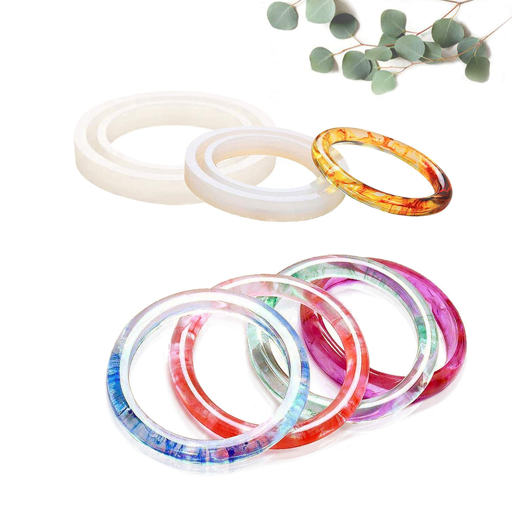 Bracelet Mold,Round Silicone Mould,Crystal Epoxy Mold for DIY Resin Bangle Bracelet Jewelry Making Silicone Bracelet Molds Resin Casting Mold for Jewelry Making DIY Crafts(4Sizes)