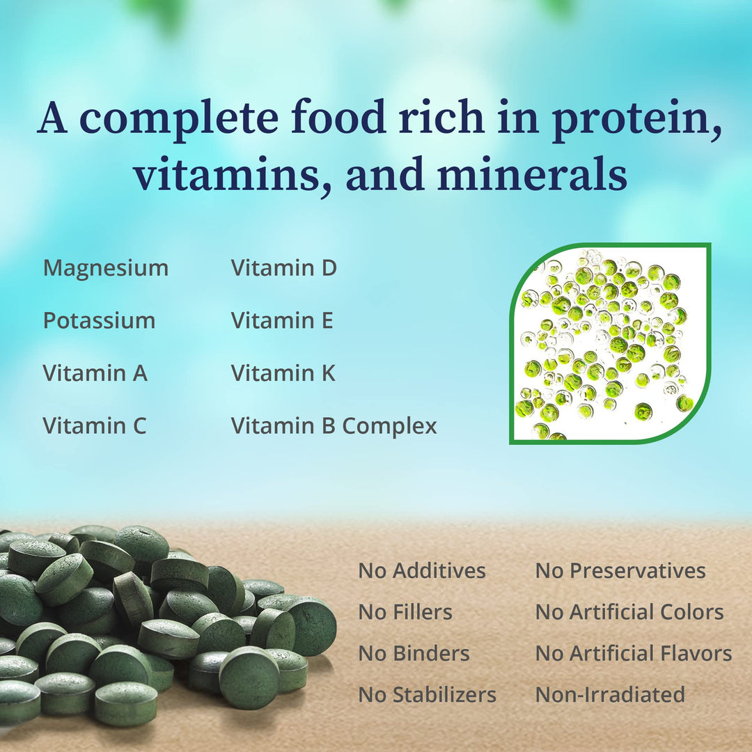 Chlorella Pyrenoidosa – 100% Organic, Cracked-Cell Wall, Nutraceutical Superfood Packed with Proteins, Vitamins, Minerals & Amino Acids that Supports Metabolism, Detox & Immunity – 400 Tablets