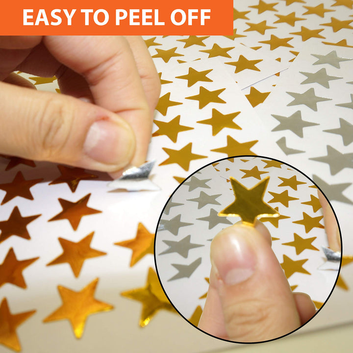 3500 Count Star Stickers for Paper Notebook, Journal Gold Silver Self-Adhesive Foil Star Labels 100 Sheets