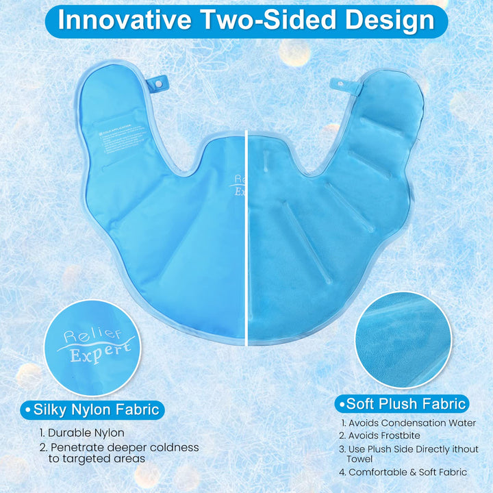 Ice Pack for Neck and Shoulders Reusable Neck Ice Pack Wrap with Cold Compress for Sports Injuries, Swelling, and Cervical Surgery Recovery, Neck Cold Pack for Shoulder and Upper Back