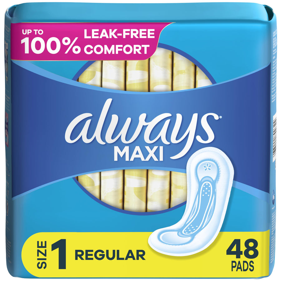 Maxi Unscented Pads without Wings Regular 48 Count