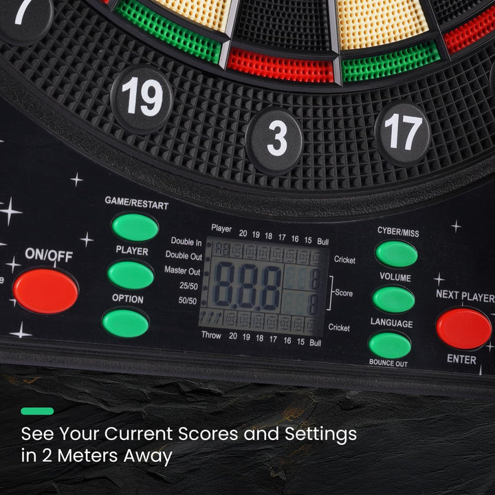 Electronic Dart Board, LED Display Automatic Scoring Dartboard Sets for Adults with 12 Darts 100 Soft Tips, Dart Board Electronic Scoreboard, Power Adapter, Outdoor