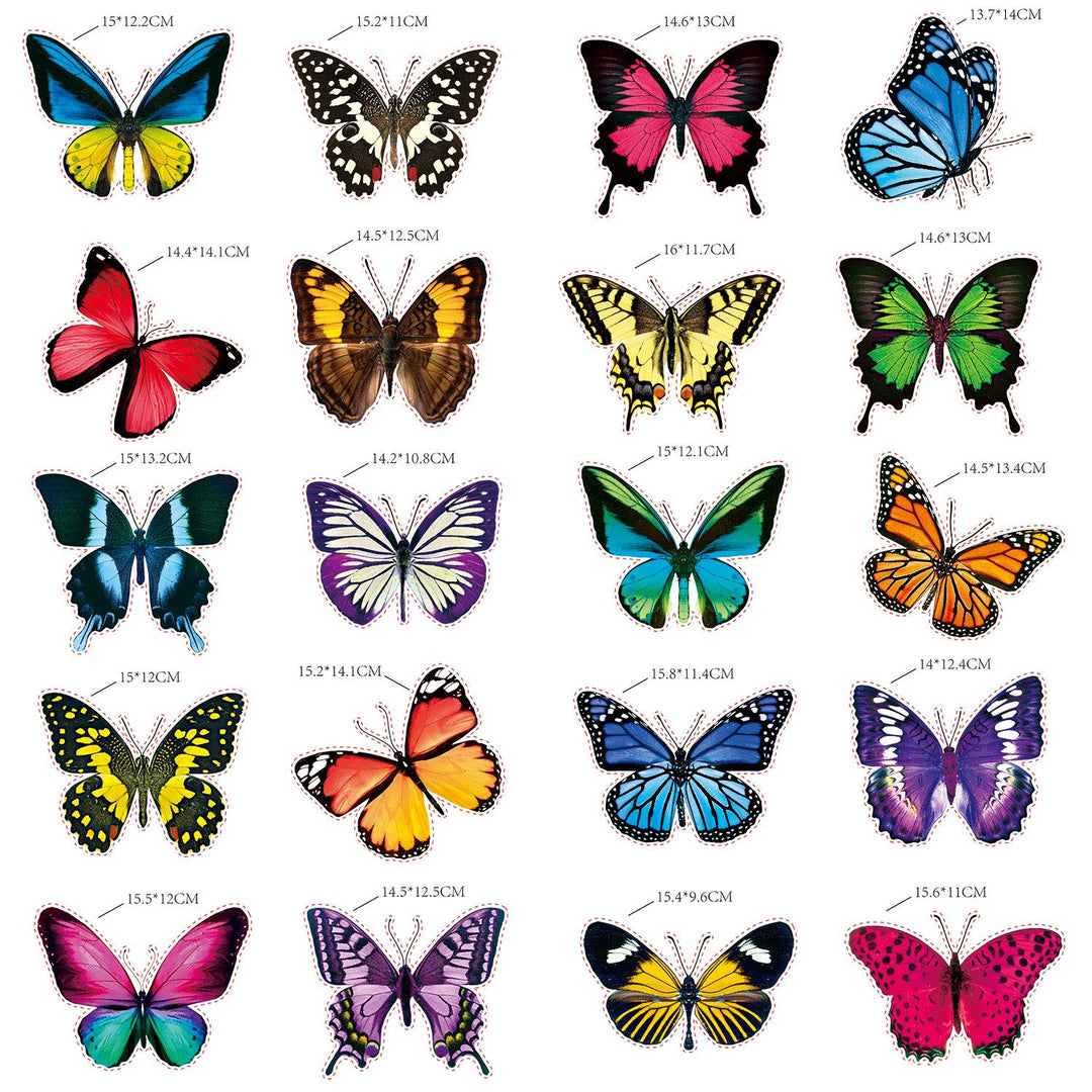 Large Size Butterfly Window Clings Anti-Collision Window Clings Decals to Prevent Bird Strikes on Window Glass Non Adhesive Vinyl Cling Butterfly Stickers(40 Pieces)