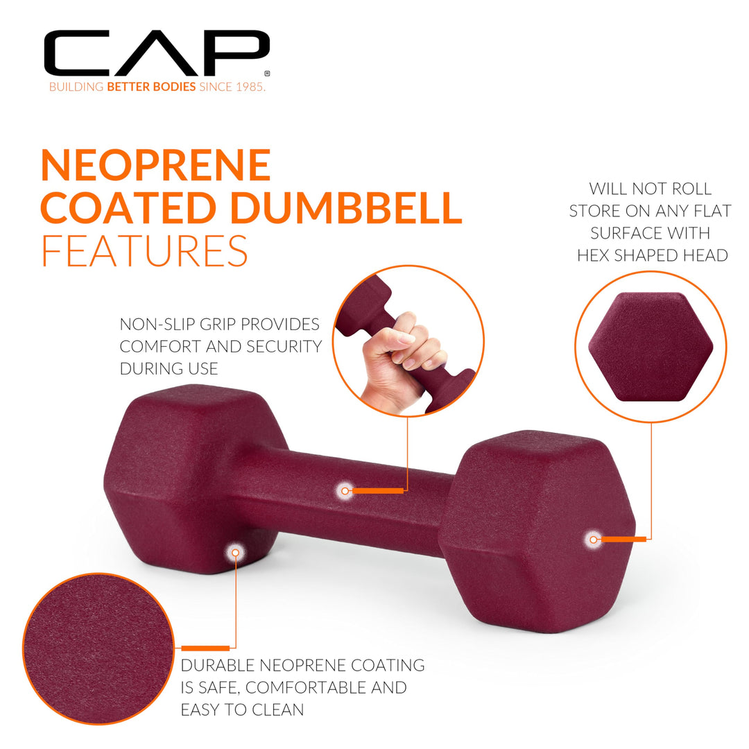 Neoprene Dumbbell Weights, 3 lb Pair, Spiced Orange