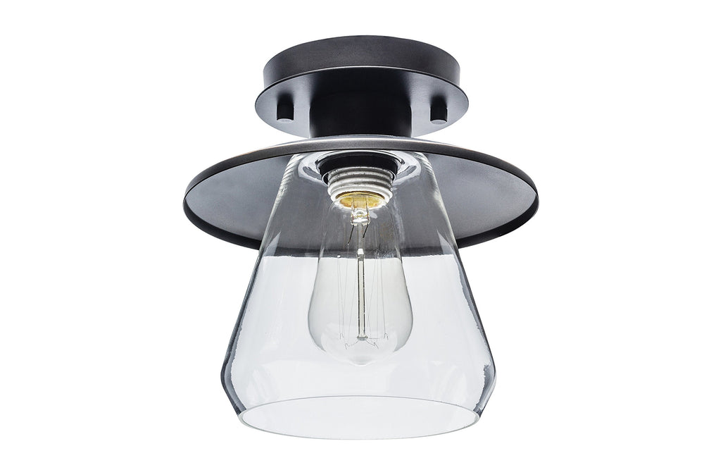 64846 1-Light Semi-Flush Mount Ceiling Light, Oil Rubbed Bronze, Clear Glass Shade, Ceiling Light Fixture, Bedroom Lights for Ceiling, Dining Light Fixture, Bulb Not Included