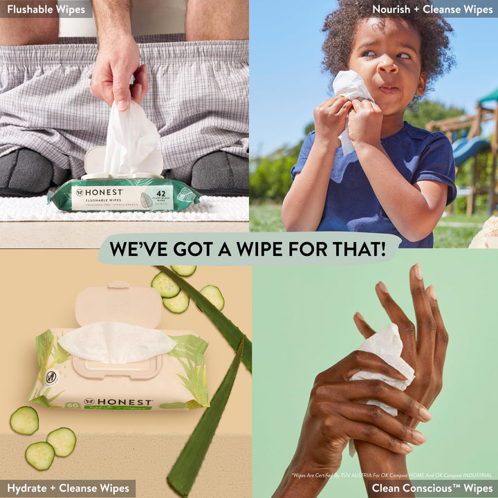 Clean Conscious Multi-Use Wipes | Hypoallergenic + Unscented for Sensitive Skin | Over 99% Water, Compostable, Plant Based, Baby Wipes | Pattern Play, 720 Count