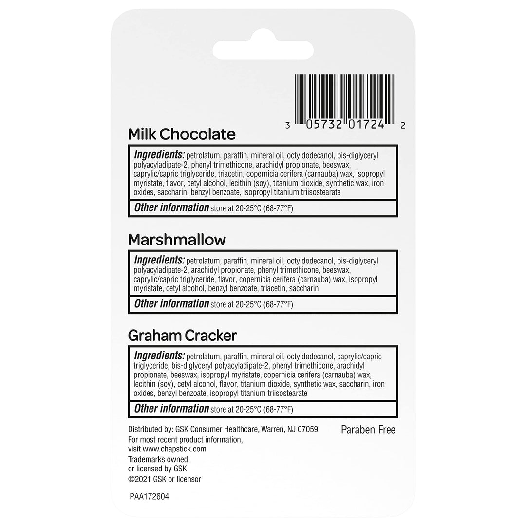 S'Mores Collection Flavor Skin Protectant Flavored Lip Balm Tube, 3 Count, Pack of 1: 3 Count, S'Mores Collection