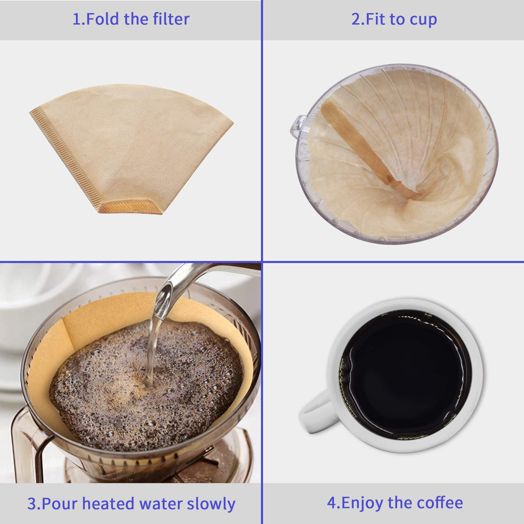#4 Cone Coffee Filters, 100 Count Number 4 Disposable Coffee Filter Paper, 8-12 Cup Coffee Filter for Pour Over and Drip Coffee Maker